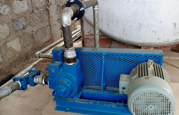 Pumps in track installation